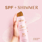 Coppertone Glow Shimmer Sunscreen Spray SPF 30, Water Resistant Broad Spectrum SPF 30 Spray Sunscreen, Free From Parabens, PABA, Phthalates, Octinoxate and Oxybenzone, 5 Oz Bottle, Pack of 2