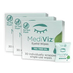 Tea Tree Eyelid Cleanser Wipes - 90 Single-Use Towelettes - Eyelash and Eyelid Wipes for Soothing Dry Eye Irritation, Demodex Removal and More