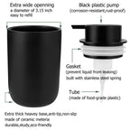 Foaming Soap Dispenser Thick Ceramic Foam Hand Soap Dispenser for Bathroom or Kitchen Sink, Liquid Pump Bottles for Hand soap, Body Wash, 2 Pack Black