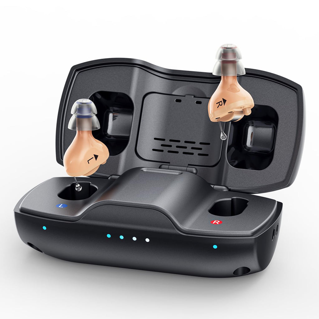 iBstone Nova Hearing Aids for Seniors Adults – Superior Sound Quality, Smart Noise Cancelling, No Feedback, Auto On/Off, Rechargeable, with Dryer Department & Anti-lost Lanyard, Over-the-Counter
