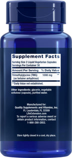 Life Extension TMG Liquid Vegetarian Capsules, 500 mg, 60 Count (Pack of 3)