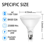 Gonhom Par38 led Flood Lights Outdoor Light Bulb,Dimmable 1800LM,20W Replace up to 200W,Outdoor Flood Light Bulbs for Backyard,Garage,Porch,Garden,2 Pack 5000K Daylight