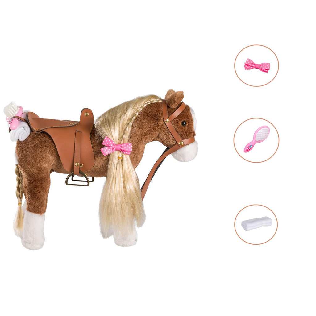 HollyHOME Horse Stuffed Animal，Horse Toys for Girls, Brown Pony, 11"