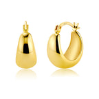 KISSPAT 14K Gold Plated Small Chunky Huggie Hoop Earrings for Women