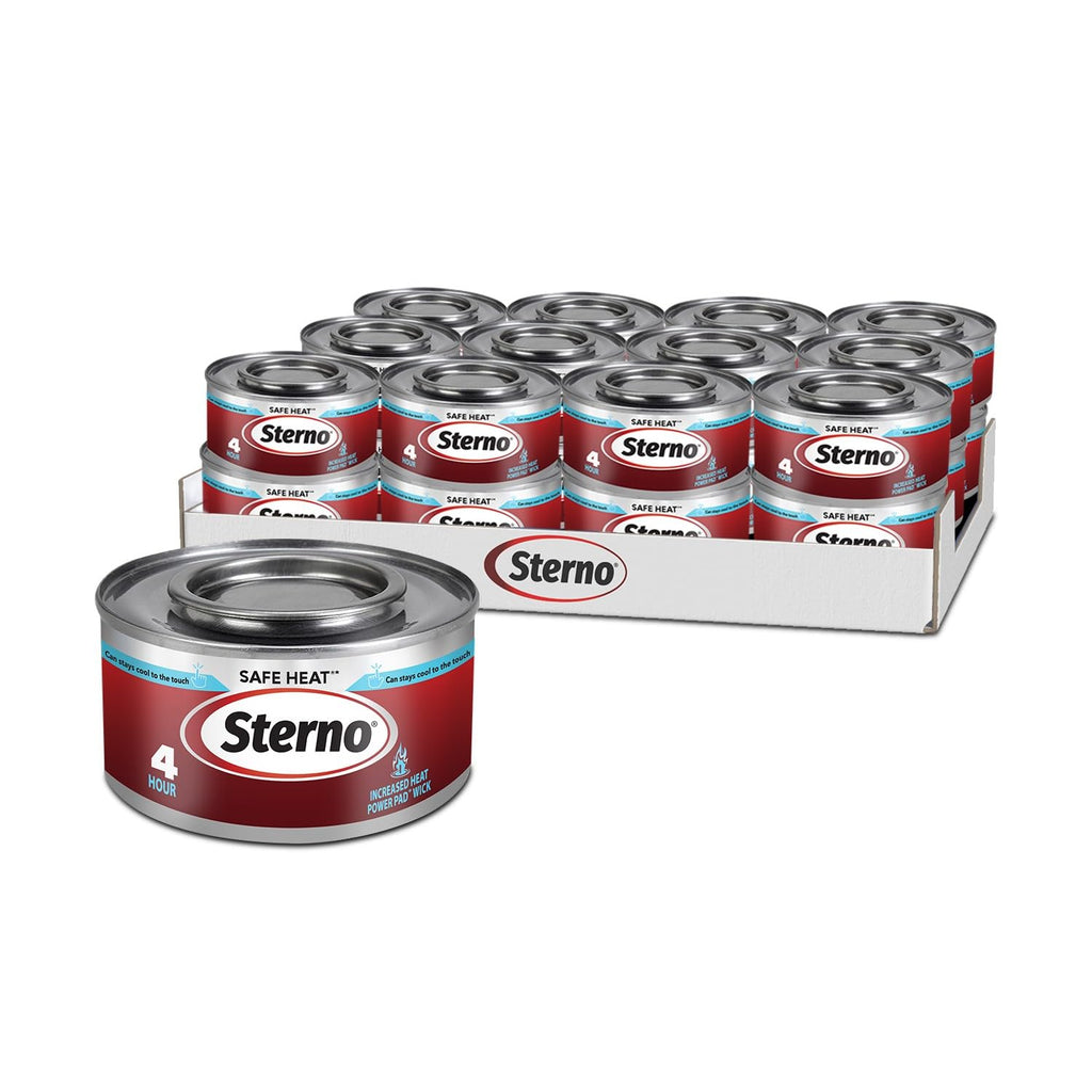 Sterno Fuel Cans - 4-Hour Burn, (6-Pack) Chafing Dish Fuel Can Burners for Food Warmer, Resealable Chafer Fuel Canned Heat, Safe Heat