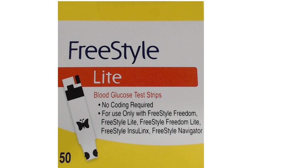 Freestyle Lite® Blood Glucose Test Strips for Monitor System, Red-Yellow, (50 pieces)