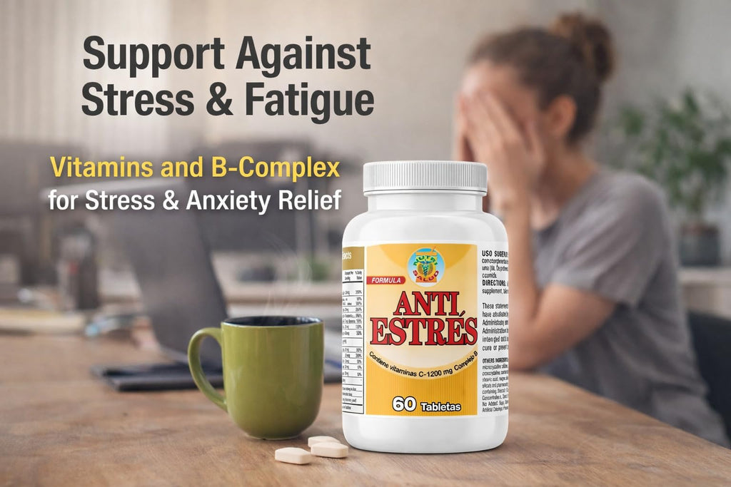 Nutrisalud Products Anti Estres Formula Natural. Tratamiento Natural para Combatir el estres y la ansiedad, Set de 2 frascos para 4 Meses. Recupere la Calma y tranquilidad.