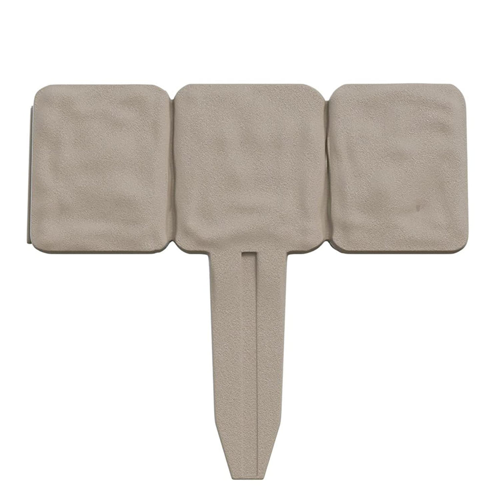 Garden Edging - 10-Piece Outdoor Decorative Flower Bed Border Set for Landscaping - 8-Foot Interlocking Stone Trim with Stakes by Pure Garden (Putty)