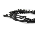 Mezcla Vida 3 Pcs Handmade Women's Stackable Bracelet Set, Adjustable Rope Bracelets Bracelets with Hematite and Glass Beads (black)
