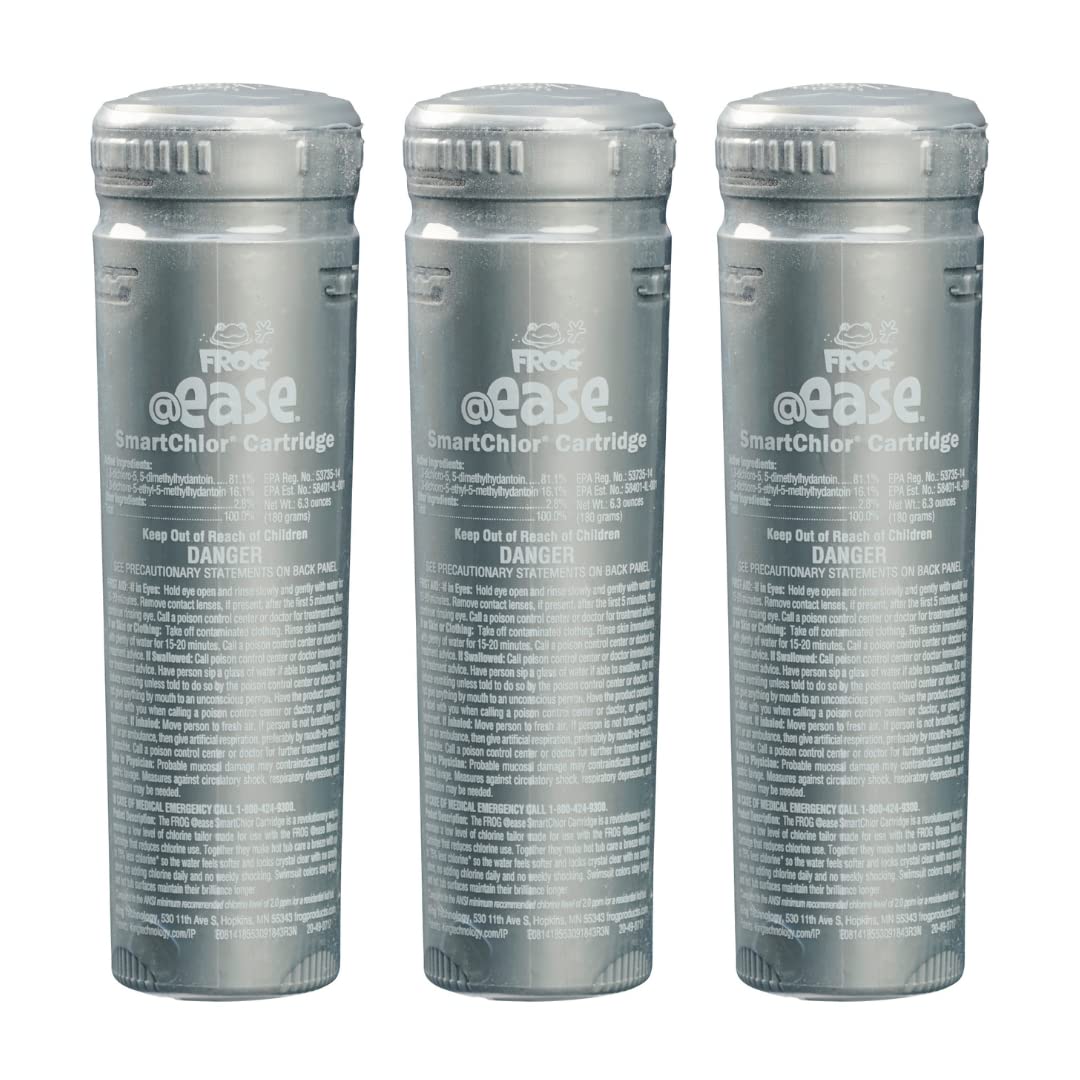 Frog @Ease in-Line SmartChlor Replacement Chlorine Cartridge 3-Pack up to 600 gallons; Hot Tub Sanitizer with No Cyanuric Acid