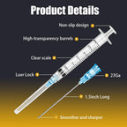 100Pack 3ml/cc with 23 G 1.5” Safety Individually Wrapped