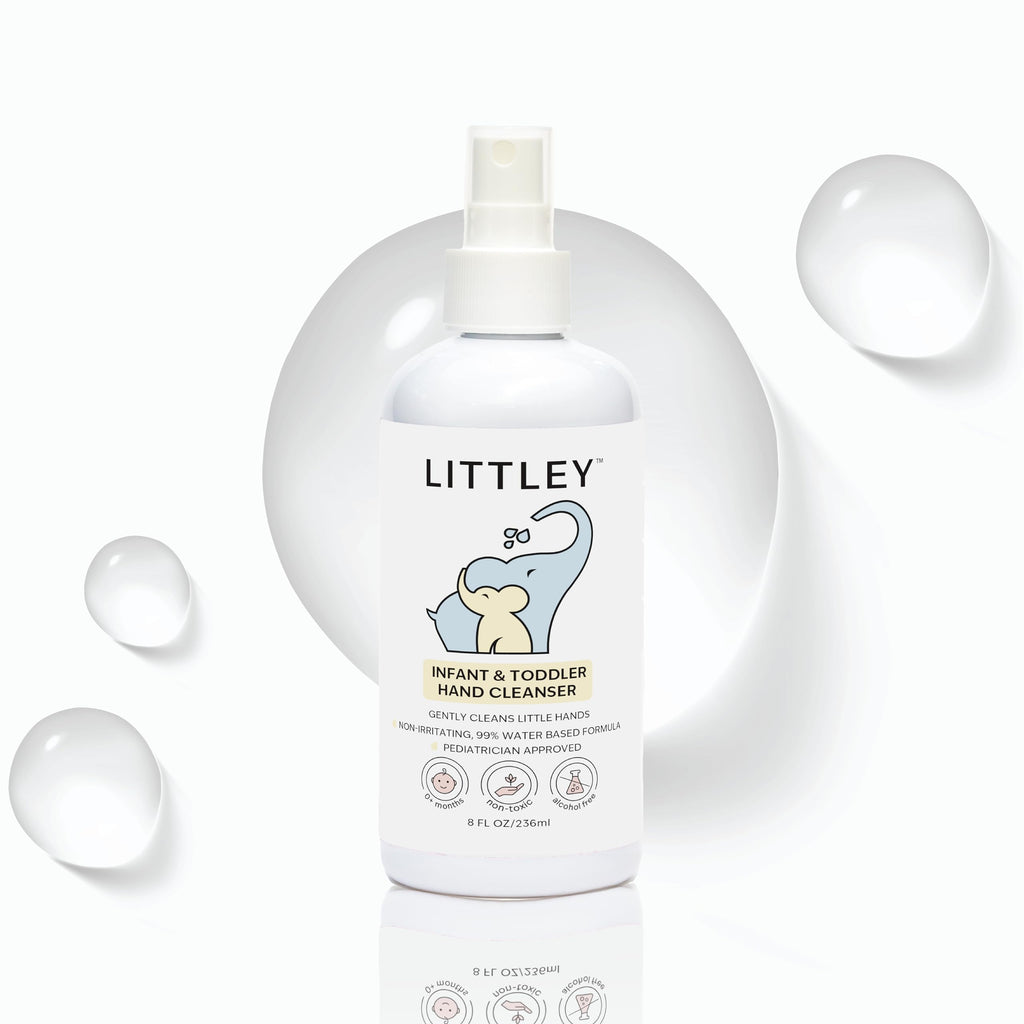Think Smarter Products Littley Infant & Toddler Hand Cleanser with Hypochlorous Acid, Gently Cleans Dirt & Germs, Non-Toxic & Alcohol-Free, Safe for Sensitive Skin, 8oz Spray Bottle