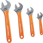 Klein Tools D5074 Adjustable Wrench Set, Extra Capacity, 6-Inch, 8-Inch, 10-Inch, 12-Inch, Forged Alloy Steel, Metric and SAE, 4-Piece