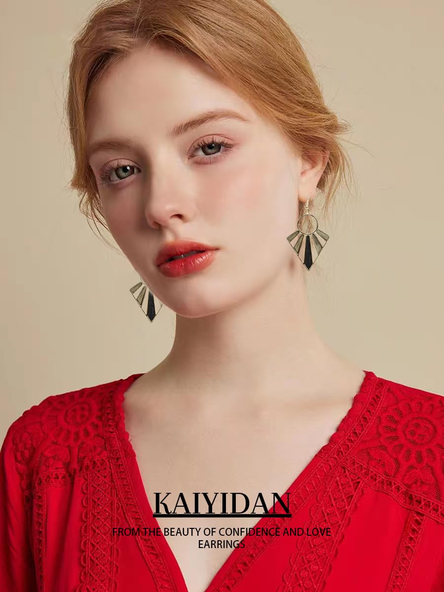 KAIYIDAN Boho Earrings, Geometric Shaped, Brass, Women's Dangle Earring, Personalized Statement Gift