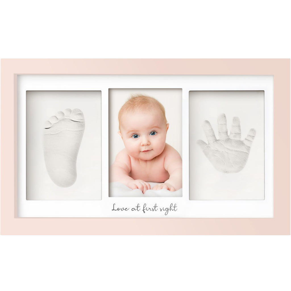 KeaBabies Baby Hand and Footprint Kit, Clay Keepsake Frame (Petal Pink)