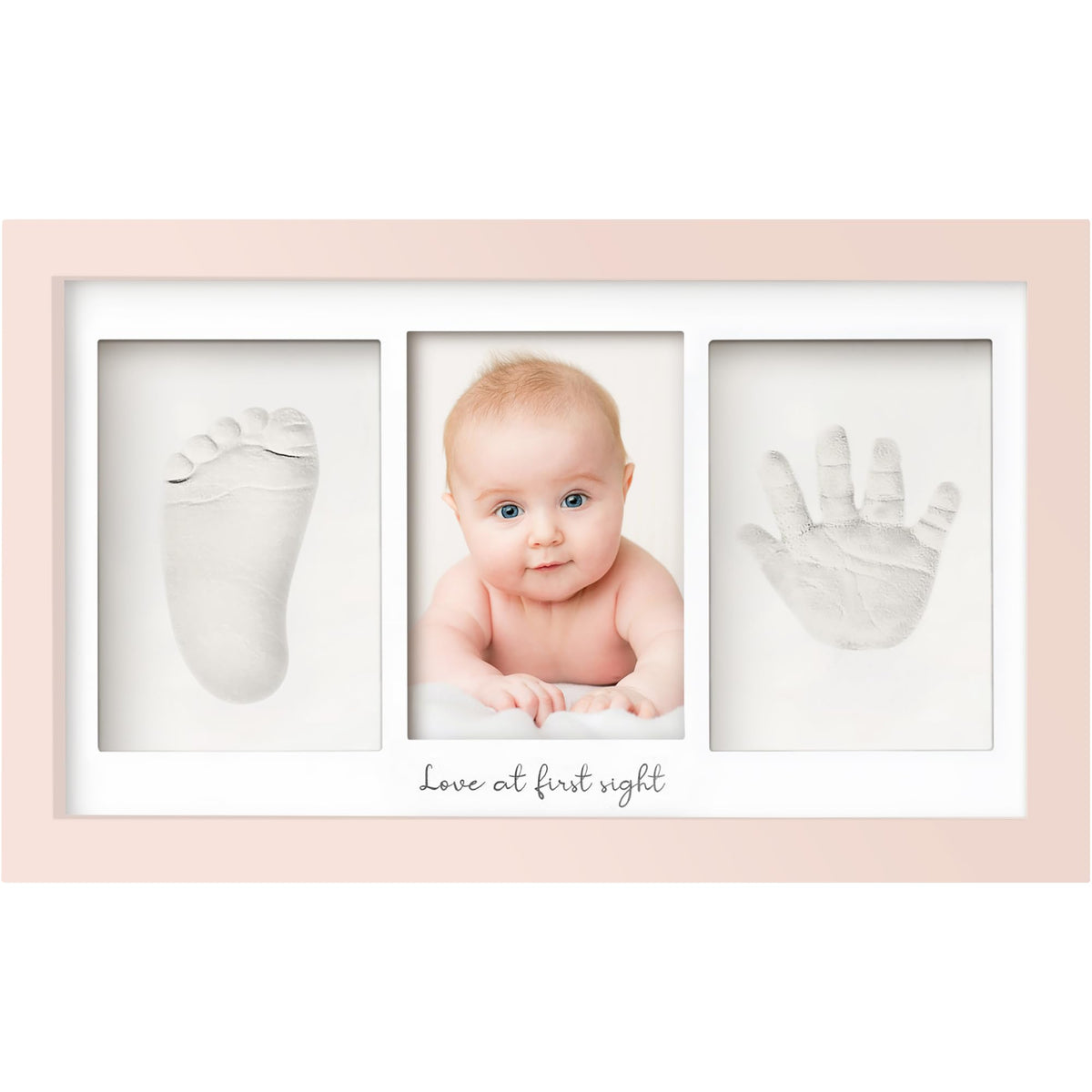 KeaBabies Baby Hand and Footprint Kit, Clay Keepsake Frame (Petal Pink)