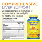 Nature's Life Lipotropic Complex | Comprehensive Support for Healthy Liver Function | with Choline & Inositol | Non-GMO | 180 Vegetarian Tablets