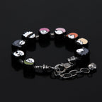 SONGCHANGJEWELRY DIY JJK Charm Bracelet Gifts – 9 Mini Anime Faces in Chibi Style – Gojo, Yuji, Sukuna, Panda & More – Removable Alloy Chain for Fans and Collectors