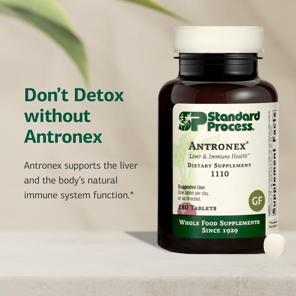 Standard Process Antronex - Liver Health Supplement - Gluten-Free, Non-Dairy & Non-Soy - 180 Tablets (180 Servings)