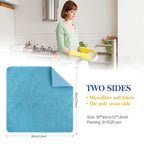 SINLAND 5 Color Assorted Microfiber Dish Cloth Best Kitchen Cloths Cleaning Cloths with Poly Scour Side 12Inchx12Inch 20 Pack (Pinkx4+bluex4+whitex4+yellowx4+greenx4)