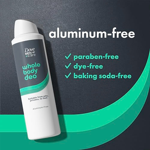 Dove Men+Care Whole Body Deo Aluminum-Free Deodorant Spray with Aloe + Bamboo and Shea Butter + Cedar Suitable from Pits, Privates, to Feet 4 oz 2-Pack