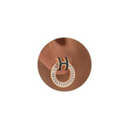 Hothink H Stud Earrings 14K Gold Plated Earrings Enamel Earrings Dainty Stud Earrings for Women Birthday Gifts for Women (Gold-Black)