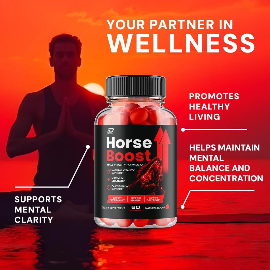 Horse Boost Gummy – HorseBoost Gummies Advanced Formula for Male, Maximum Strength for Overall Wellness, Natural Vitamins - 60 Count