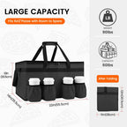 CIVJET Insulated Food Delivery Bag with 4 Cup Holders, XX-Large Insulated Grocery Bags Keep Food Hot/Cold, Cooler Bags with Drink Carrier, Food Carrier Catering Bag, Commercial Food Warmers, Black