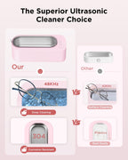 OSLTWI Ultrasonic Jewelry Cleaner Machine: 48KHz Ultra Sonic Cleaner for Jewelry,Eyeglass,Rings,Watch Band,Dentures,with Dual Cleaning Modes,350ML 304 Stainless Steel Tank,Gift for Wife,Mom,Daughter