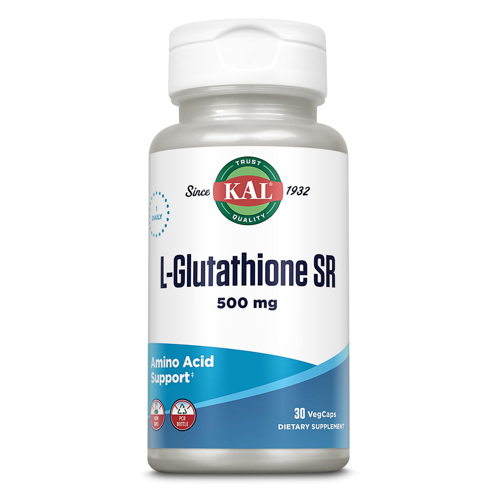 KAL L-Glutathione SR Reduced Glutathione Supplement, 30 Servings