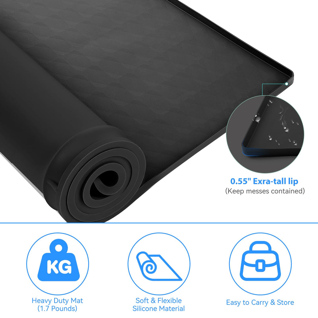 2 Pack Washer and Dryer Covers for the Top, 23.6'' x 19.7'' Silicone Rubber Mat for Laudry Machine & Dryer,Non-slip Heavy Duty Waterproof Washable Top Protector Mat Pad for Laundry & Kitchen