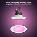 Philips Hue Smart Retrofit Recessed 5/6 Inch LED Downlight 4 Pack, White and Color Ambiance Color-Changing Light, 1100LM, Control with Hue App, Works with Alexa, Google Assistant and Apple HomeKit