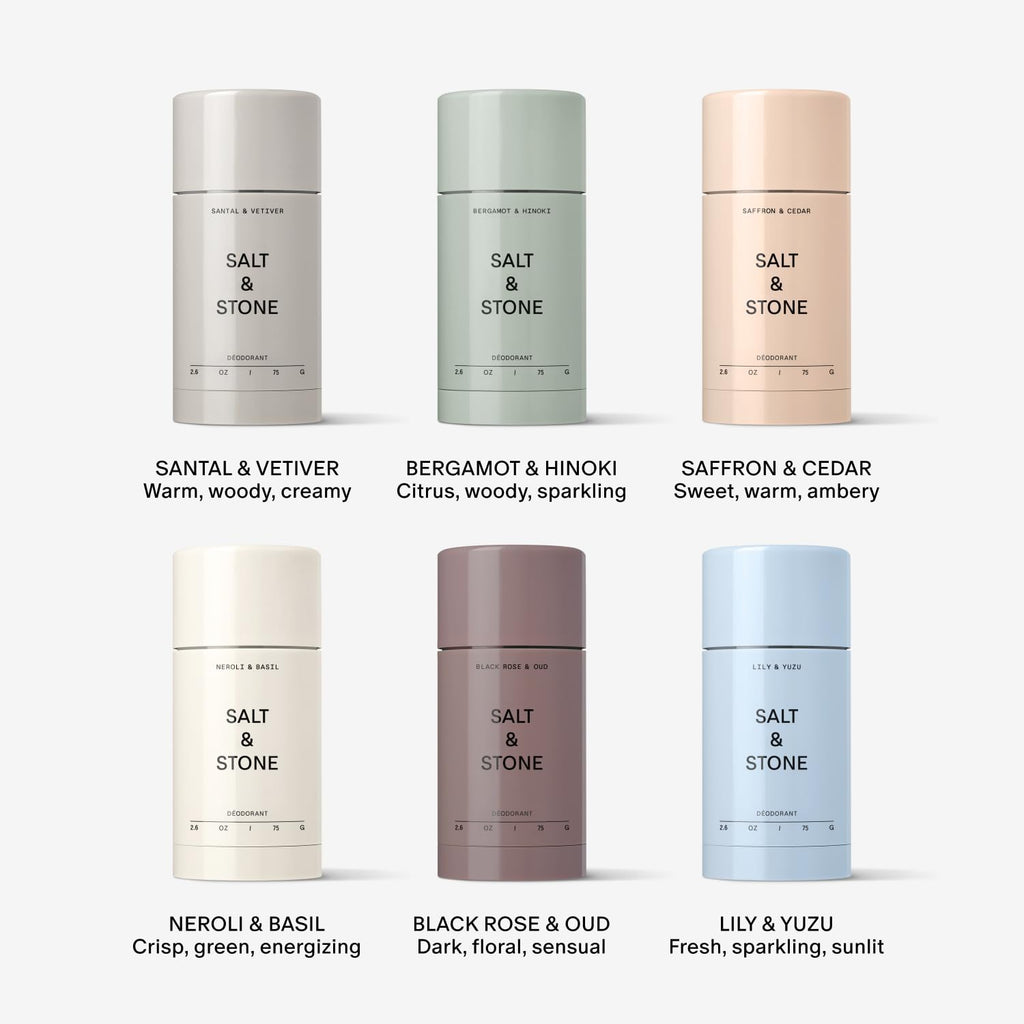 Salt & Stone Aluminum-Free Deodorant, Women & Men Bergamot & Hinoki 2.6 oz