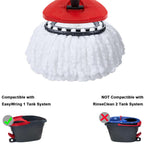 6 Pack Mop Replacement Heads for O-Ceda EasyWrin Spin Mop, Microfiber Spin Mop Refills, Easy Cleaning Mop Head Replacement White