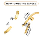 18K Gold Plated Stainless Steel Love Nail Bangle Clover Bracelet Set Stackable Dupes for Love Trendy Jewelry (gold)