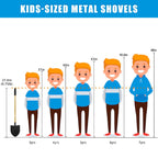 POMIKU 2PCS 27" Kids Shovels, Wood Handle & Metal Head Shovels for Digging Sand, Great for Beach & Garden
