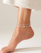 RLMOON Gold Silver Anklets for Women Waterproof CZ Ankle Bracelets