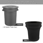 BSTKEY 55 Gallon Stretch Spandex Trash Can Cover, 4 Pack Outdoor Fitted Waste Container Cover Round Garbage Can Covers for Wedding Party Commercial Fundraiser Decor, Without Trash Can (Black)