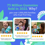 FIRST DAY Toddler Multivitamin Gummies (Ages 2-3)| Kids Multivitamin Gummies with Vitamins A C D3, B2, B12, Choline, Folate and 21 Organic Superfoods| (30 Day Supply)