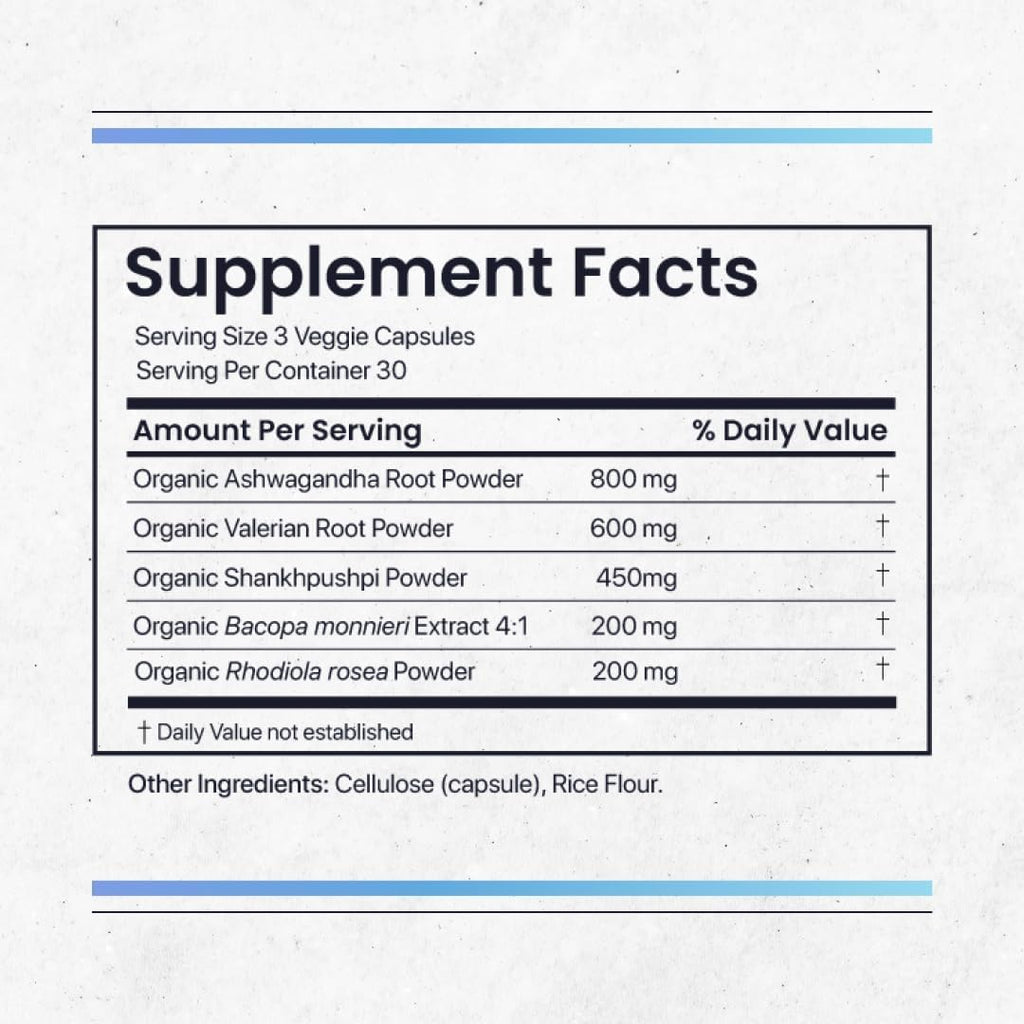 Nature's Pure Blend Ashwagandha Supplements – Organic Ashwagandha Root & Extract for Women and Men – Stress Relief, Sleep, and Mood Support – Athletic Performance & Focus Support – 60 Vegan Capsules