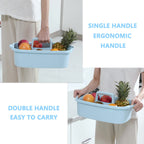 Large Cleaning Supplies Caddy Portable Shower Basket Supply Organizer with Handle Plastic Bucket Tool Storage for Bathroom, Bedroom, Kitchen, College Dorm, Garden, Blue