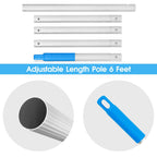 TidyMister Pool Leaf Skimmer Net Ultra Fine Mesh with Aluminum Poles 5 Sections 6 Feet Swimming Pool Cleaning Net Leaf Catcher for Above Ground Pools Inground Pools
