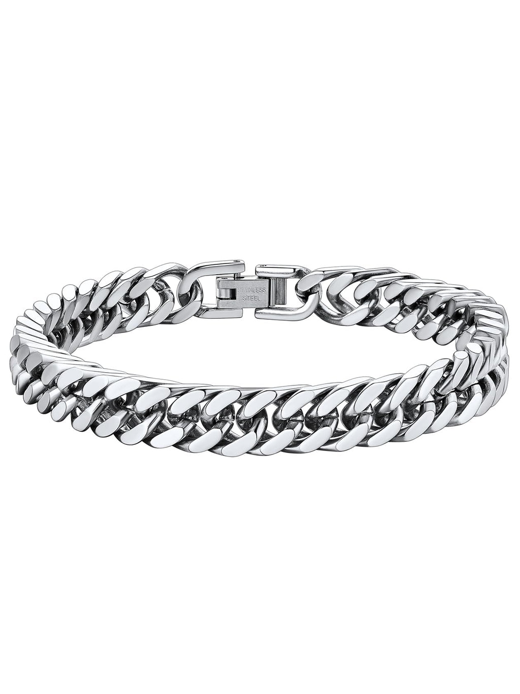 ChainsHouse Stainless Steel Cuban Chain Bracelet for Men 8 mm 8.3"