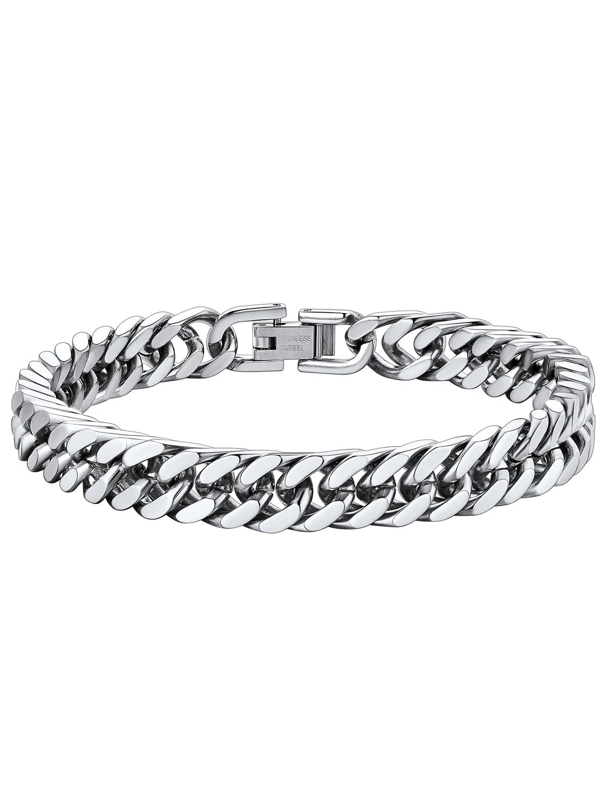 ChainsHouse Stainless Steel Cuban Chain Bracelet for Men 8 mm 8.3"