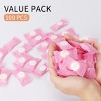 Classycoo Compressed Towel 200 PCS Mini Tablets Disposable Portable Face Towel Cotton Coin Tissue for Travel, Camping, Hiking, Sport, Beauty Salon, Home Hand Wipes and Other Outdoor Activities Pink
