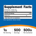 Nutricost Betaine HCl Powder 500 Grams - Gluten Free, Non-GMO