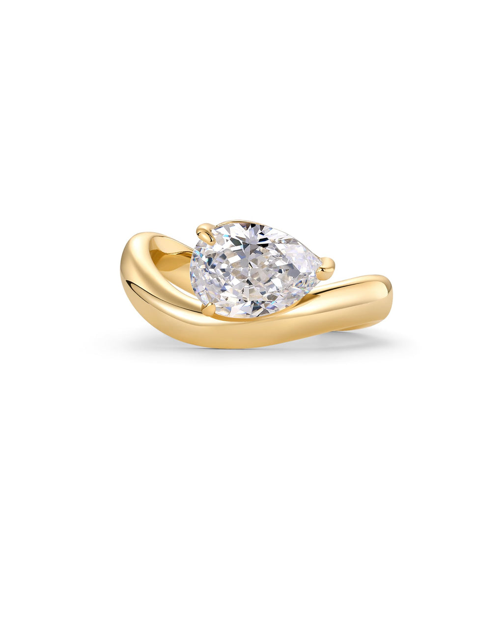 PAVOI 14K Yellow Gold Plated Pear Solitaire Premium Cubic Zirconia