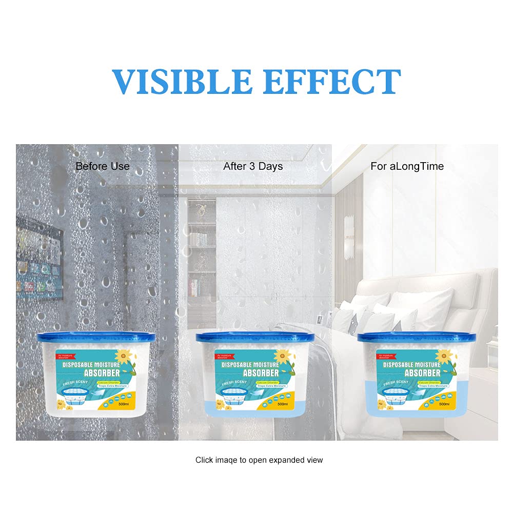 CANAGER Fresh Scent Moisture Absorber Box,Odor Eliminator and Dehumidifier Boxes for Closet,Bedroom,Kitchen,Bathroom-6 Packs,Cups - Traps Moisture for Fresher, Cleaner Air Yellow