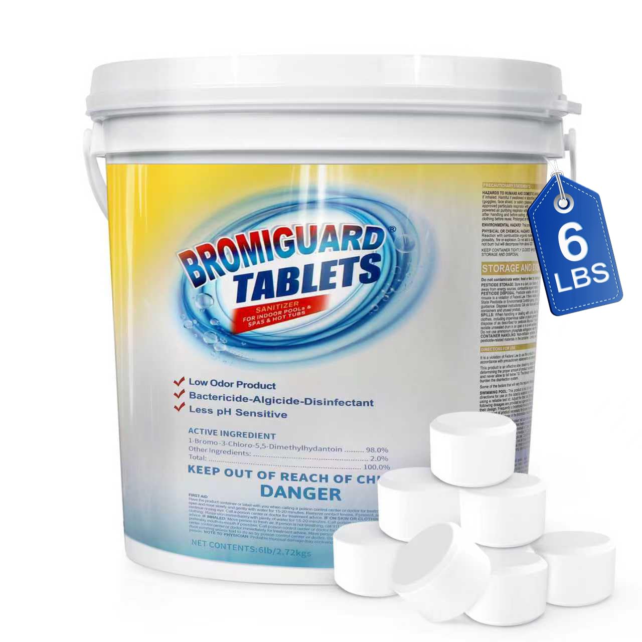 Bromine Tablets for Spa Hot Tub, Bromine Tablets for Pools, Pre-Stabilized, Low Chlorine Odor,Great Chlorine Alternative