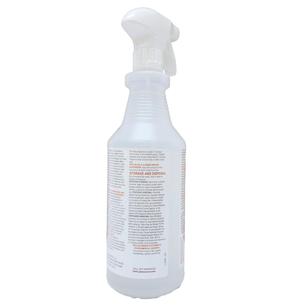 Jani-Source Bussit Clean Food Surface Sanitizer & Cleaner, Kills 99.9% of Kitchen Bacteria, 1 Quart (3 Pack)